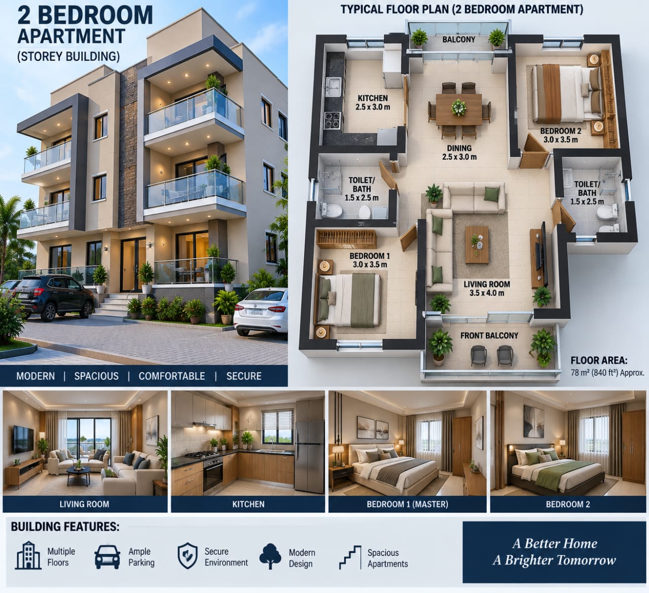 The 2-Bedroom Apartment at Biophilic Shaka Gardens