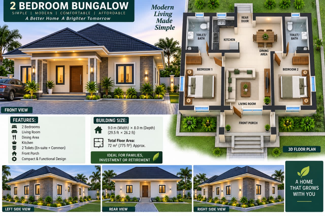 The 2-Bedroom Bungalow with BQ at Biophilic Shaka Gardens